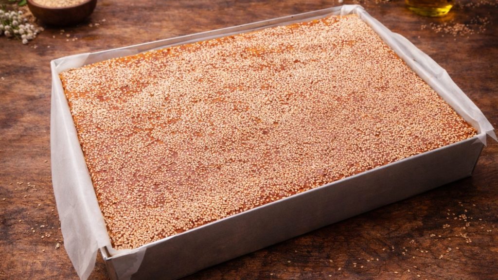 Σταφιδόπιτα νηστίσιμη σαν Φανουρόπιτα σε ταψί