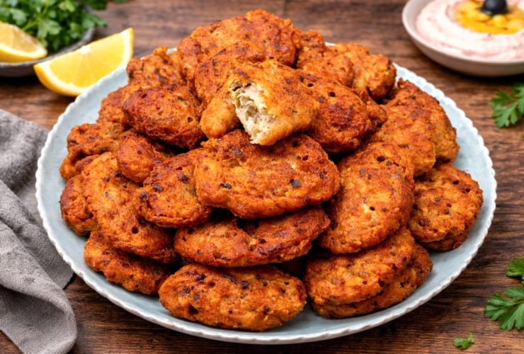 ταραμοκεφτέδες σε πιάτο - Greek Tarama Fritters