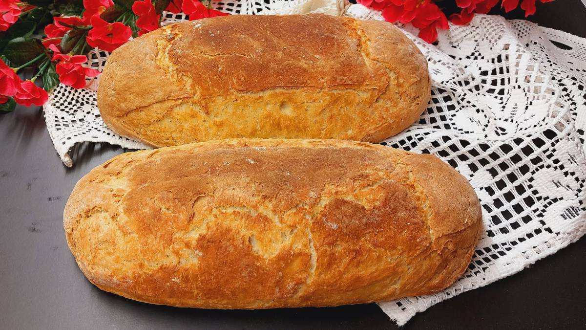 Εύκολο Χωριάτικο Ψωμί - Easy Rustic Bread