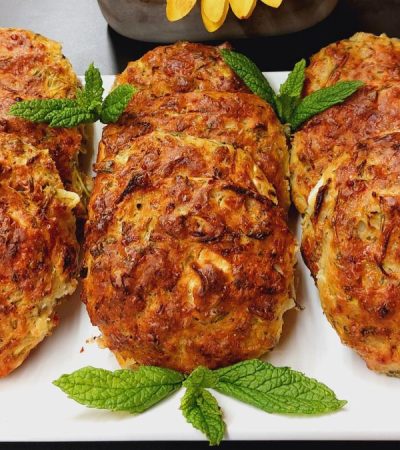 Κολοκυθοκεφτέδες με φέτα στον φούρνο - Baked zucchino fritters - kolokythokefte