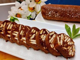 Κορμός Σοκολάτα σε 10 Λεπτά - Chocolate Log Mosaic Cake