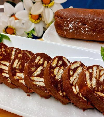 Κορμός Σοκολάτα σε 10 Λεπτά - Chocolate Log Mosaic Cake