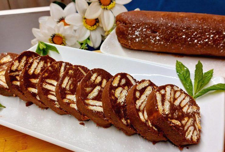 Κορμός Σοκολάτα σε 10 Λεπτά - Chocolate Log Mosaic Cake