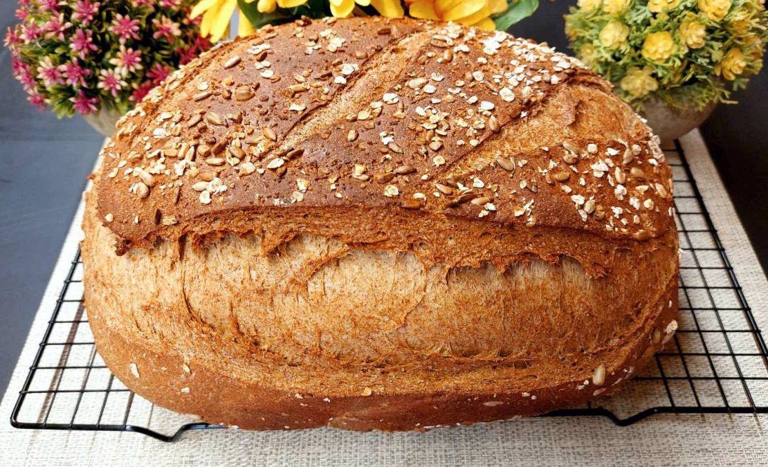 Ψωμί γάστρας με αλεύρι ολικής άλεσης - whole wheat greek bread