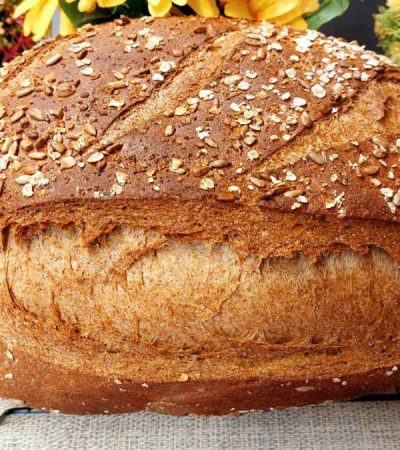 Ψωμί γάστρας με αλεύρι ολικής άλεσης - whole wheat greek bread