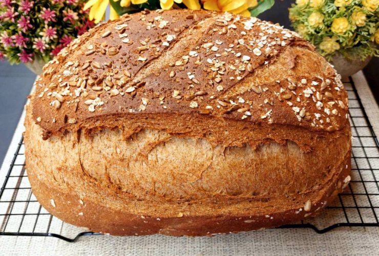 Ψωμί γάστρας με αλεύρι ολικής άλεσης - whole wheat greek bread