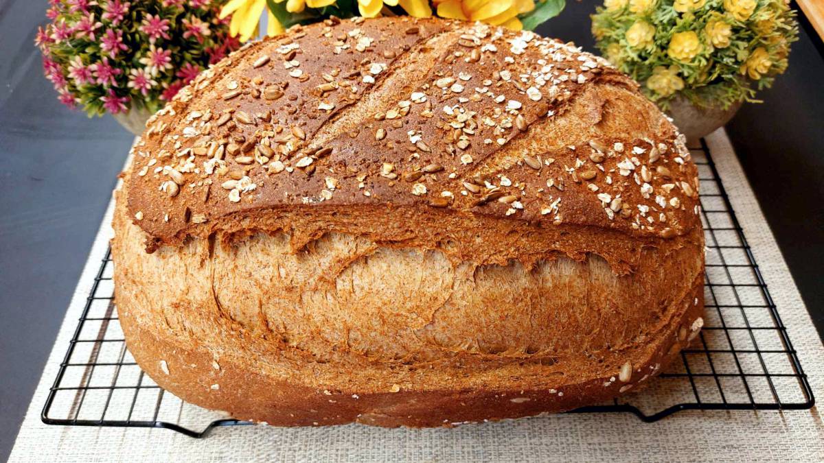 Ψωμί γάστρας με αλεύρι ολικής άλεσης - whole wheat greek bread