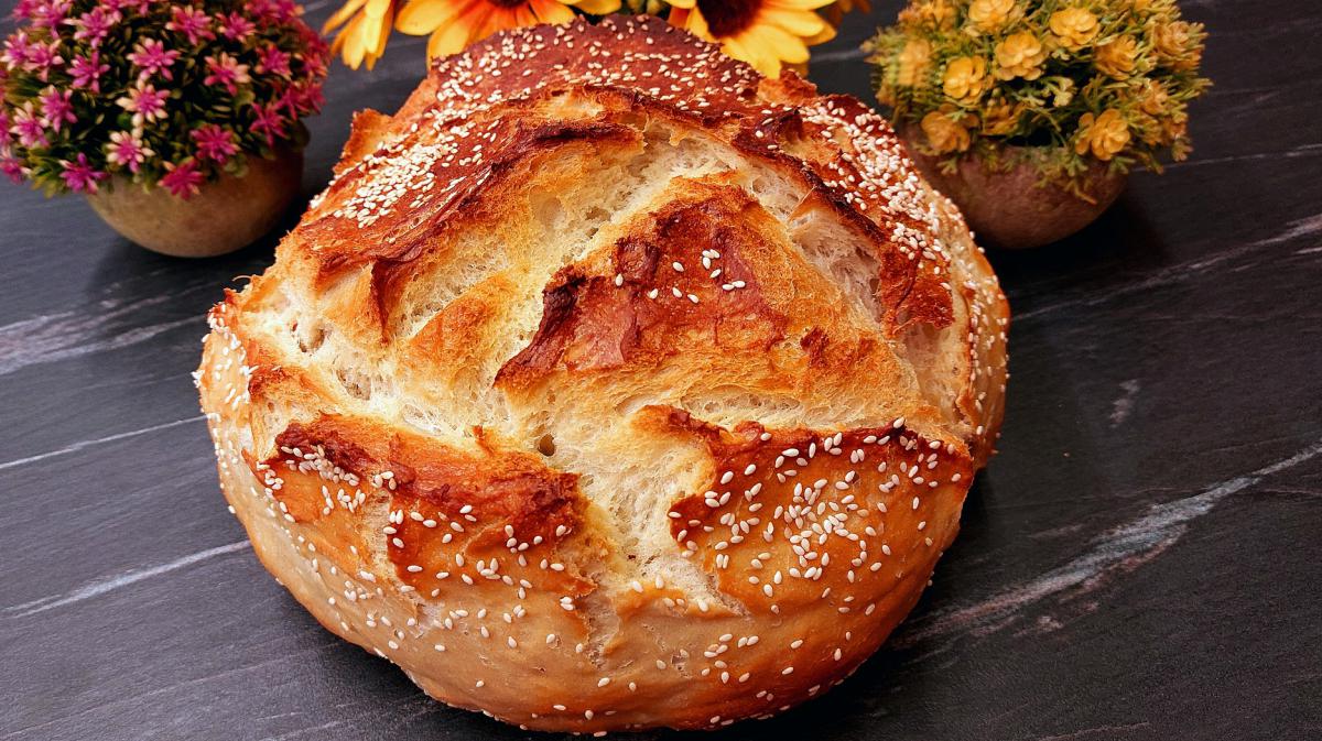 Ψωμί στην κατσαρόλα σαν γάστρας - Dutch Oven Bread