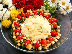 Σαλάτα Ρόκα Παρμεζάνα με Βινεγκρέτ - Arugula Salad with Parmesan & Honey Balsamic Vinaigrette