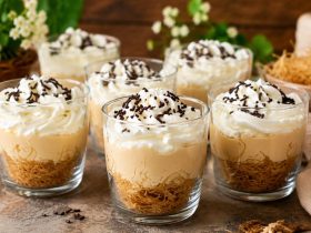Γλυκό στο ποτήρι με κανταΐφι και καραμέλα - Kataifi Dessert Cups with dulce de leche