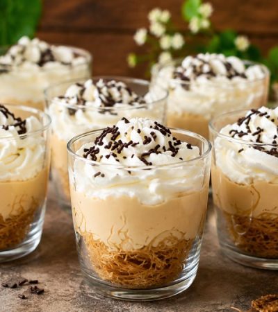 Γλυκό στο ποτήρι με κανταΐφι και καραμέλα - Kataifi Dessert Cups with dulce de leche