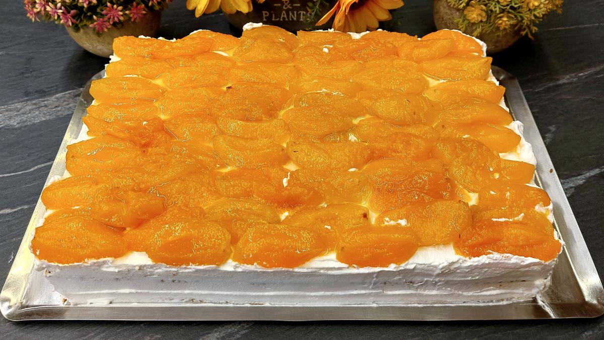 Γλυκό ψυγείου με βερίκοκα και μπισκότα - Apricot Icebox Cake