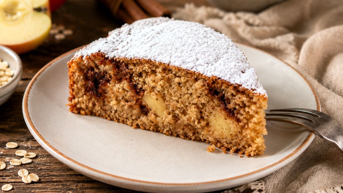 Κέικ μήλου χωρίς ζάχαρη με βρώμη - Apple Oat Cake - No Sugar