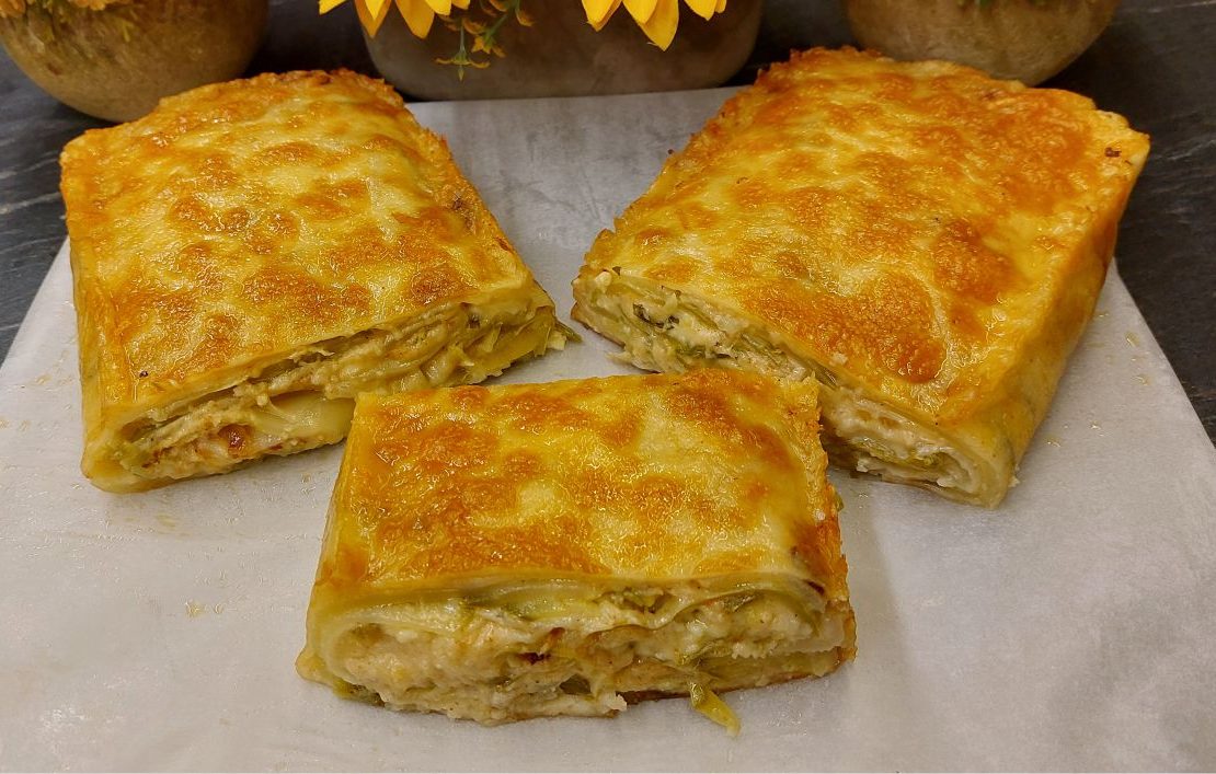 Ρολό με Κολοκυθάκια και τυριά στο φούρνο - Baked Zucchini Roll with Feta Cheese