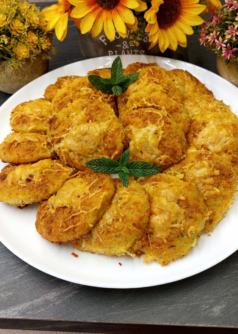 Κολοκυθοκεφτέδες φούρνου με φέτα - Baked Zucchini Fritters with feta cheese
