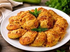 Κολοκυθοκεφτέδες φούρνου με φέτα - Baked Zucchini Fritters with feta cheese