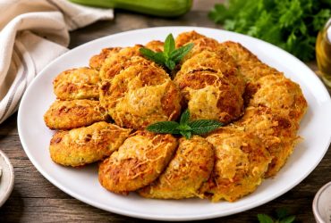 Κολοκυθοκεφτέδες φούρνου με φέτα - Baked Zucchini Fritters with feta cheese