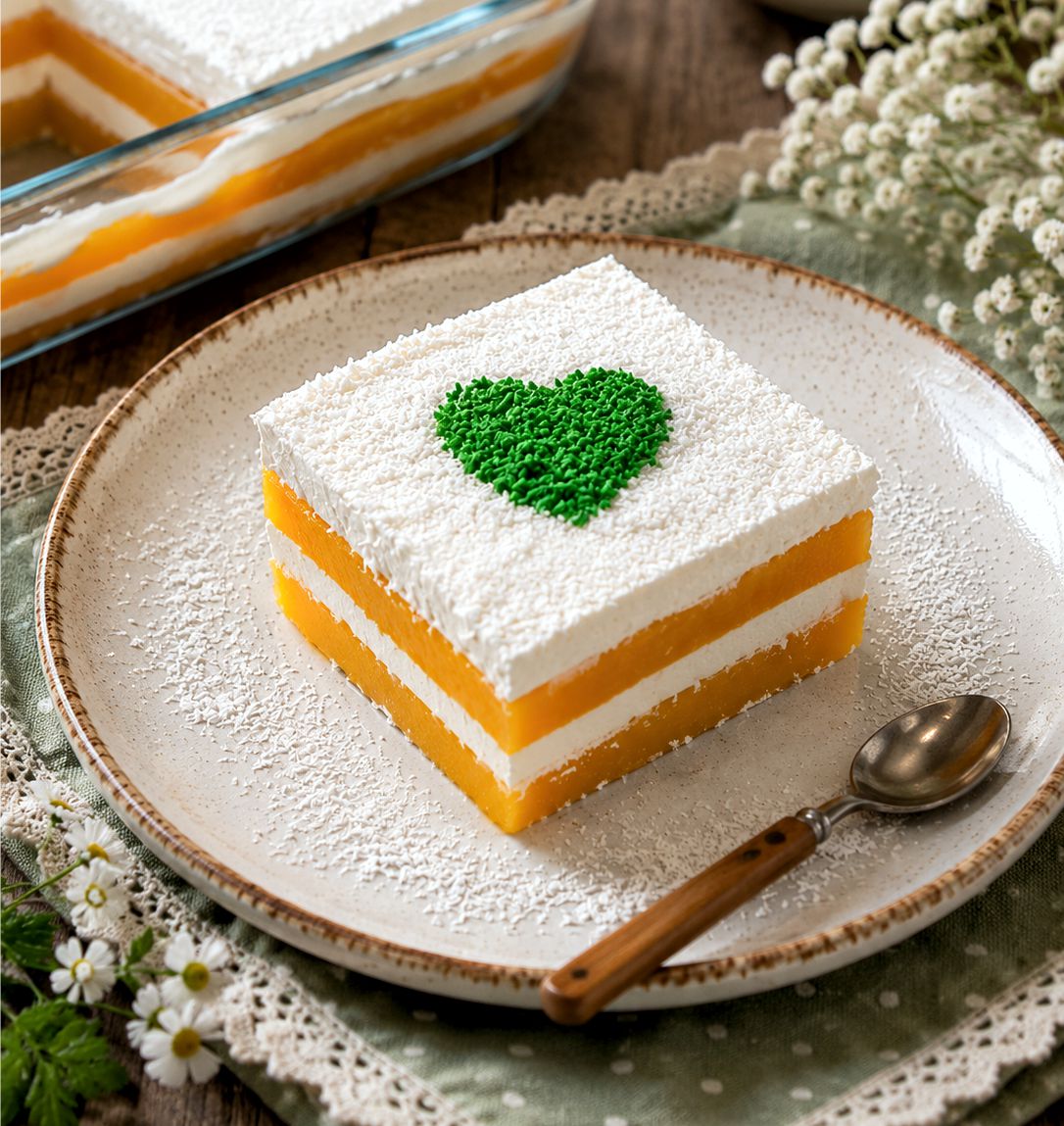 Γλυκό Ψυγείου Ροδάκινο σε πιάτο - Peach Icebox Cake in a plate