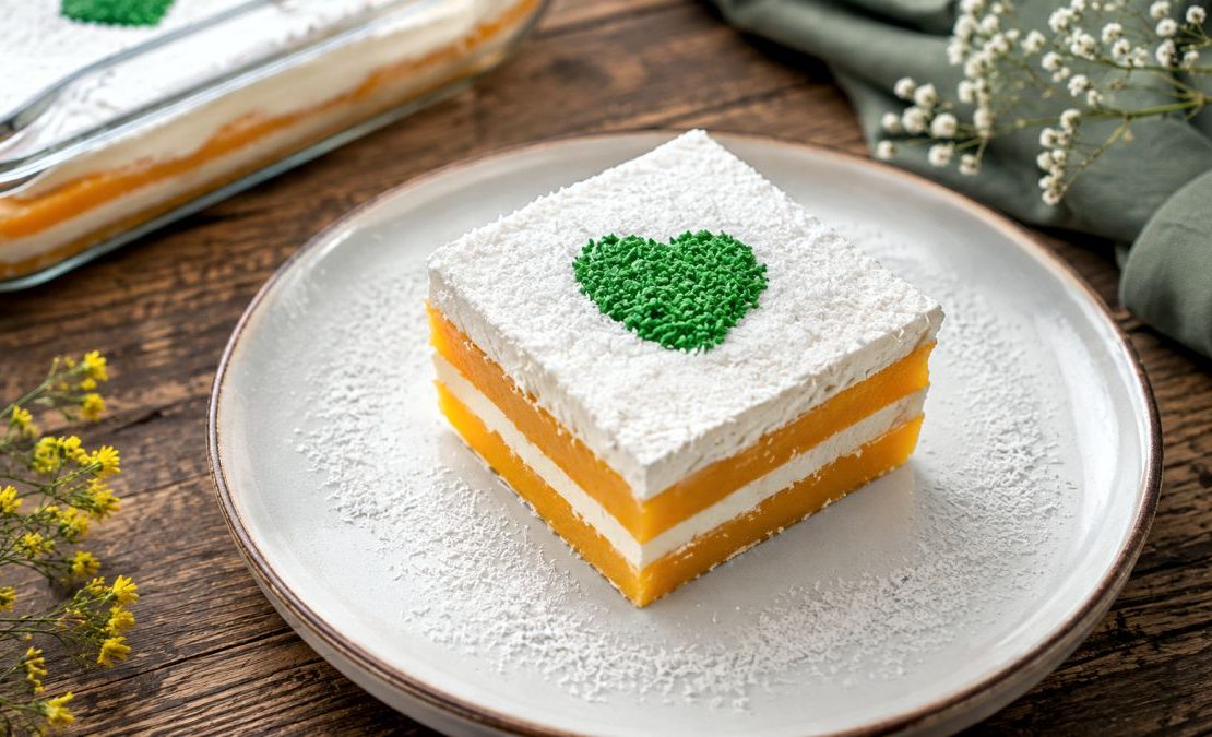Γλυκό Ψυγείου Ροδάκινο σε πιάτο - Peach Icebox Cake in a plate