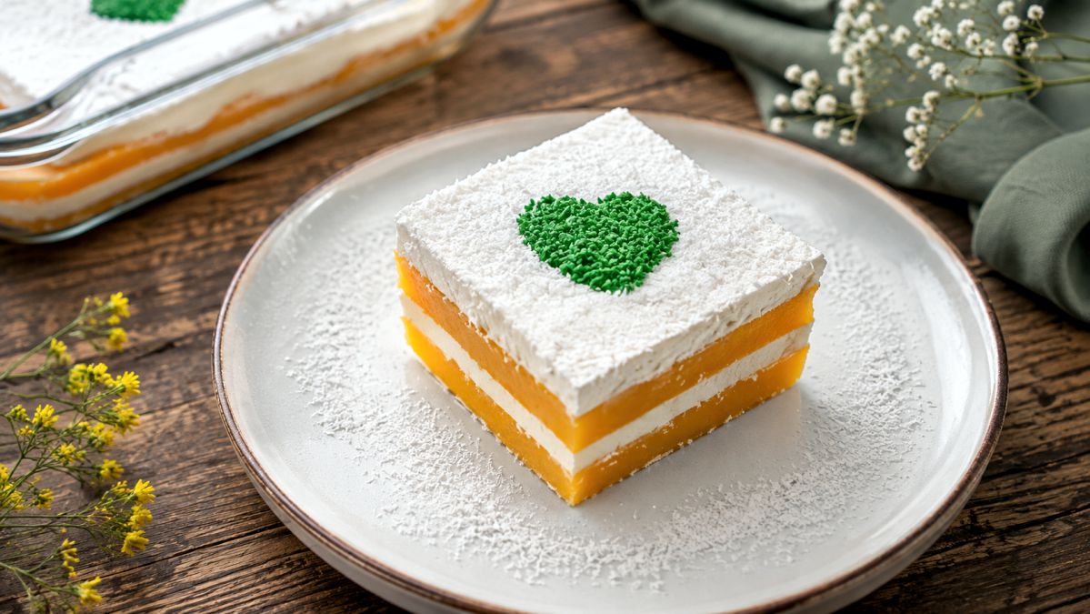 Γλυκό Ψυγείου Ροδάκινο σε πιάτο - Peach Icebox Cake in a plate