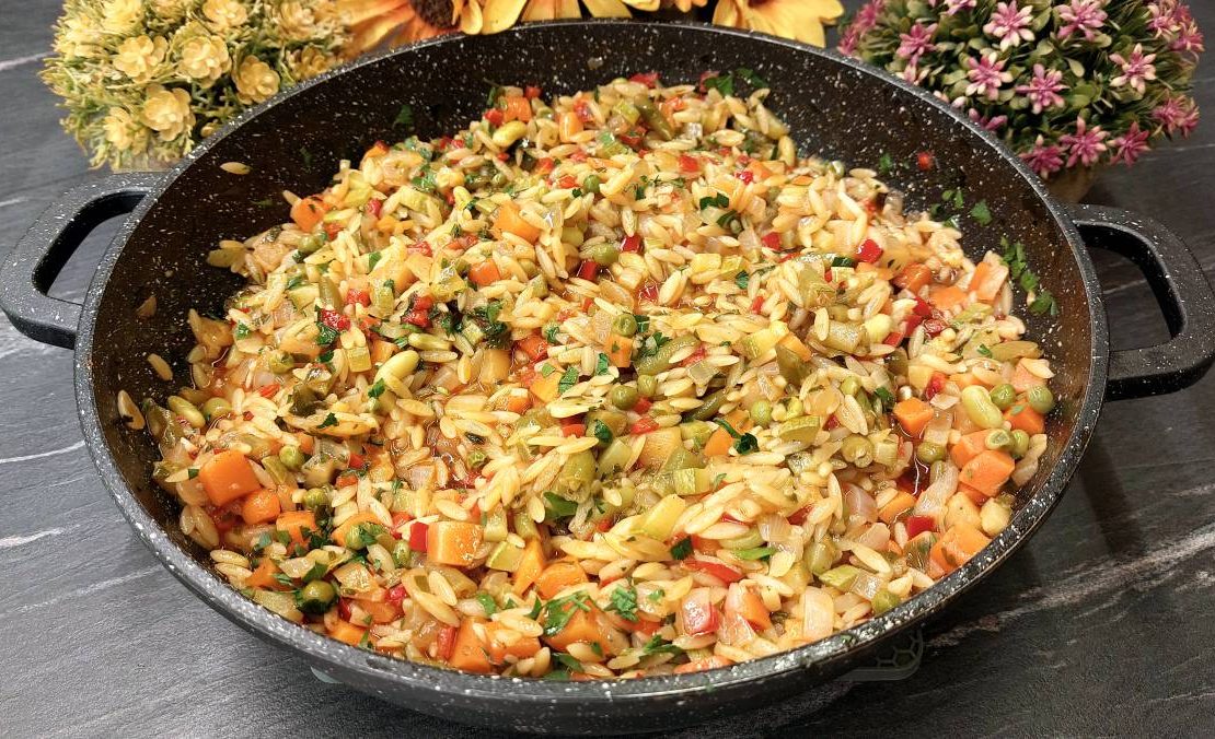 Νηστίσιμο κριθαράκι με λαχανικά - Vegan Orzo with Vegetables