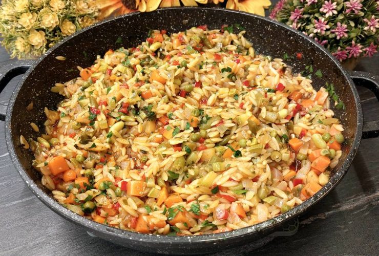 Νηστίσιμο κριθαράκι με λαχανικά - Vegan Orzo with Vegetables