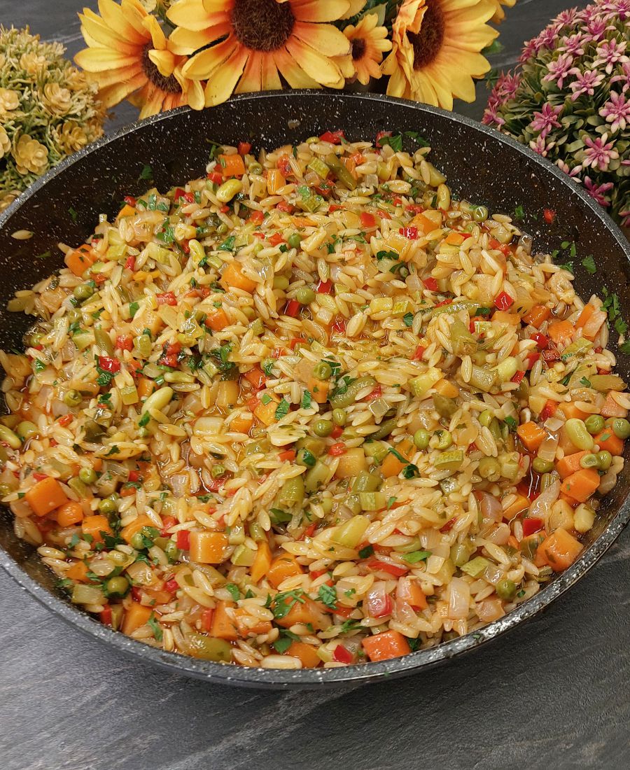 Νηστίσιμο κριθαράκι με λαχανικά - Vegan Orzo with Vegetables