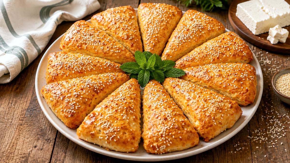 Τυρόψωμα - Τυρόπιτα χωρίς μαγιά - Quick No-Yeast Feta Cheese Pie