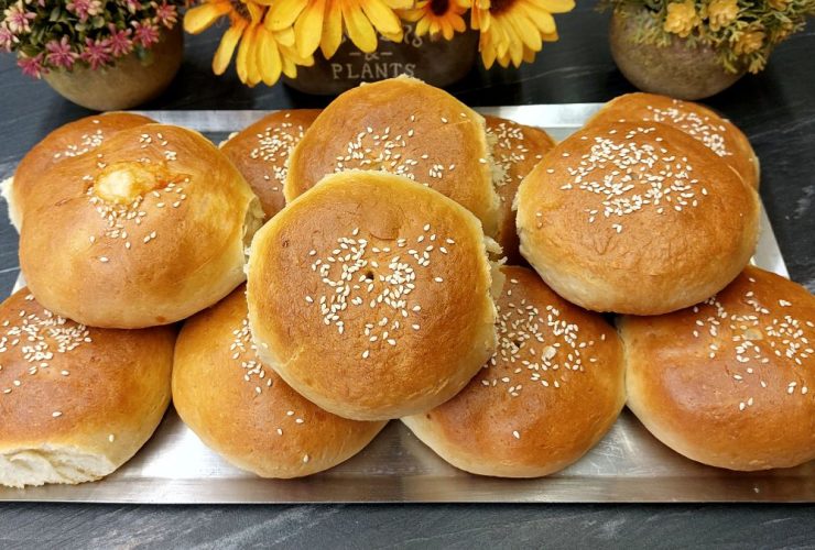 Ψωμάκια Μπριός Γεμιστά με τυρί και ζαμπόν - Stuffed Brioche Buns with Cheese and Ham