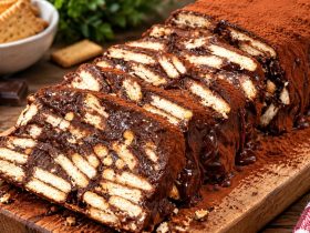 Κορμός Μωσαϊκό με Πραλίνα - Chocolate Biscuit Log