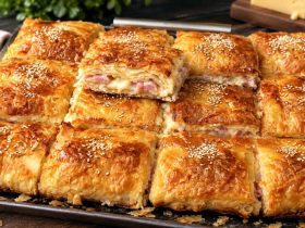 Ζαμπονοτυρόπιτα με σφολιάτα - Ham and cheese pie