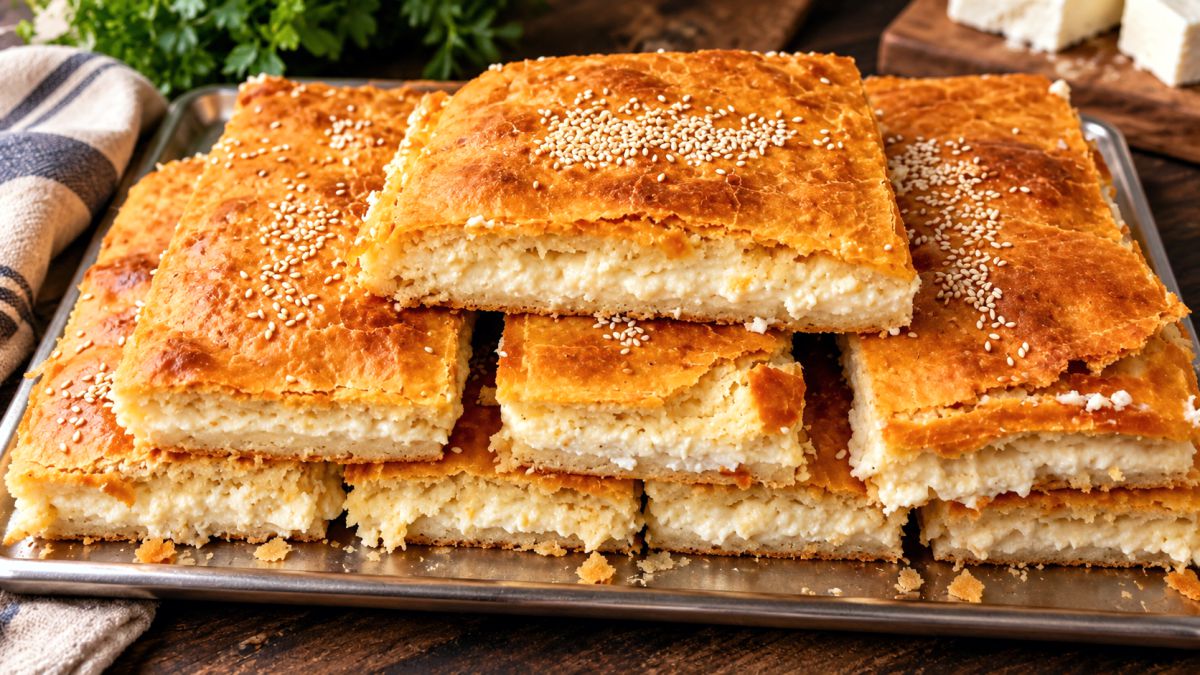 Easy Greek Feta Cheese Pie with Kourou-Style Dough