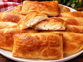 Σπιτικές Ατομικές Τυρόπιτες - Greek Feta and Cream Cheese Puff Pastry Pies